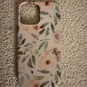 Floral Phone Case - Cream and Green